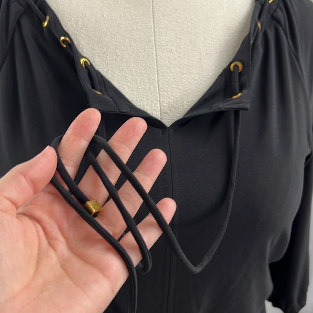 Nine West long sleeve modest little black dress size 6 - Picture 5 of 11
